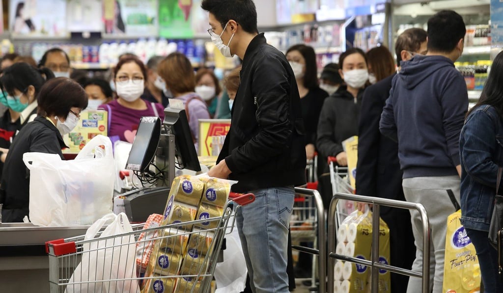 The coronavirus crisis has sparked panic buying among Hongkongers. Photo: Xiaomei Chen The coronavirus crisis has sparked panic buying among Hongkongers. Photo: Xiaomei Chen