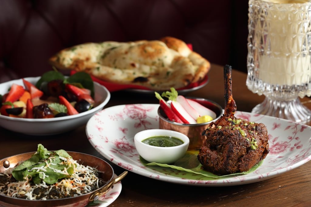 Venison, palak paneer, butter naan and fruit chat from the New Punjab Club in Central. Photo: SCMP