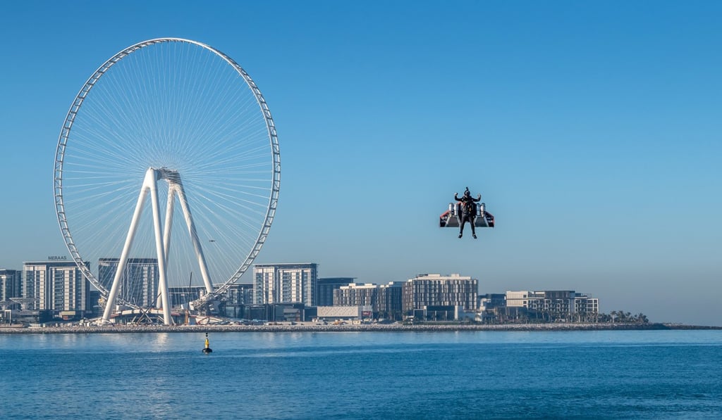 Vince Reffet, known as “Jetman”, in the Emirati city of Dubai. Photo: AFP Vince Reffet, known as “Jetman”, in the Emirati city of Dubai. Photo: AFP