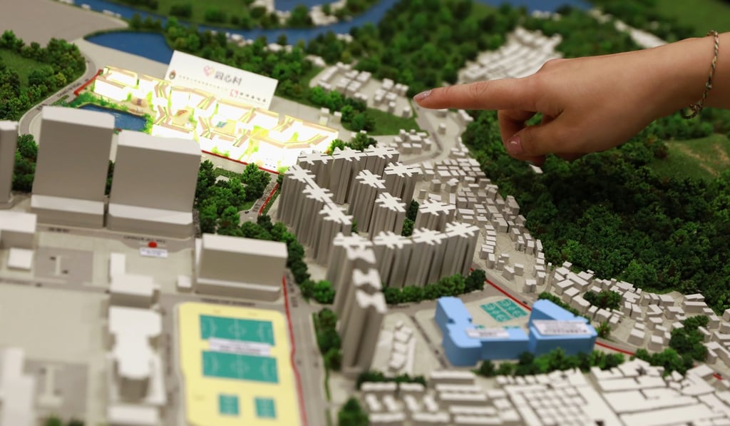 A model of United Court, a large-scale transitional housing project in Yuen Long. Photo: May Tse