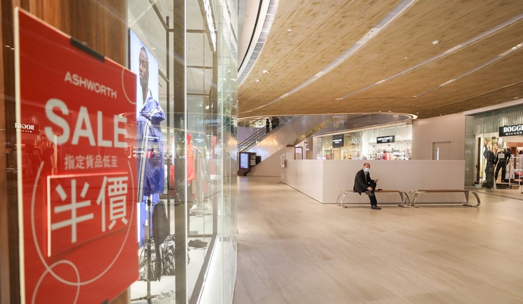 Empty stores at Citygate Outlets in Tung Chung, normally a major attraction for overseas shoppers. Photo: Nora Tam