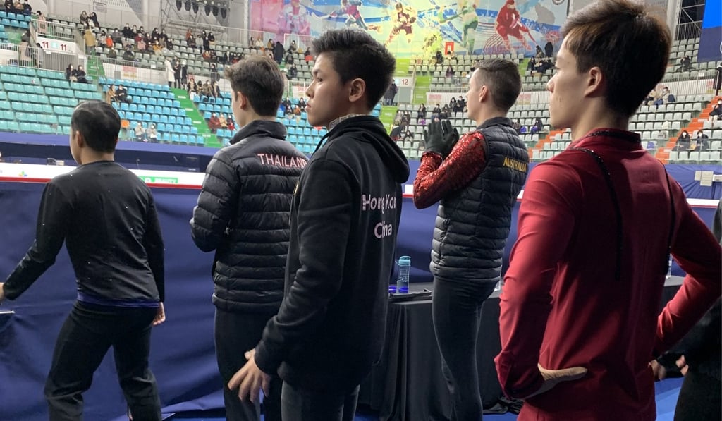 Wong waits for his turn on the ice alongside world-class figure skaters at the Four Continents championships this month. Photo: Handout