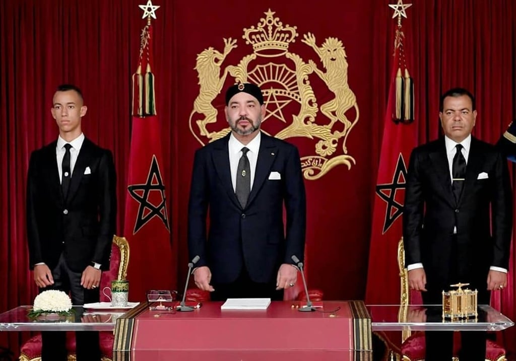The crown prince (left) is involved in royal activities alongside his father, King Mohammed VI (centre) and his uncle, Prince Moulay Rachid. Photo: handout The crown prince (left) is involved in royal activities alongside his father, King Mohammed VI (centre) and his uncle, Prince Moulay Rachid. Photo: handout
