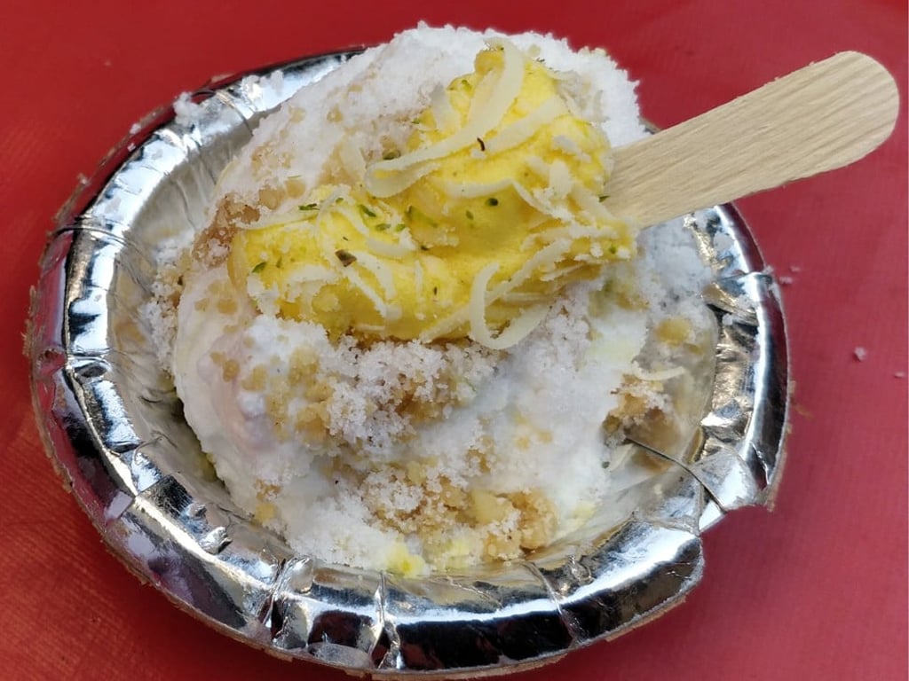 The dessert of daulat ki chaat melts on the tongue. Photo: Anubhuti Krishna The dessert of daulat ki chaat melts on the tongue. Photo: Anubhuti Krishna