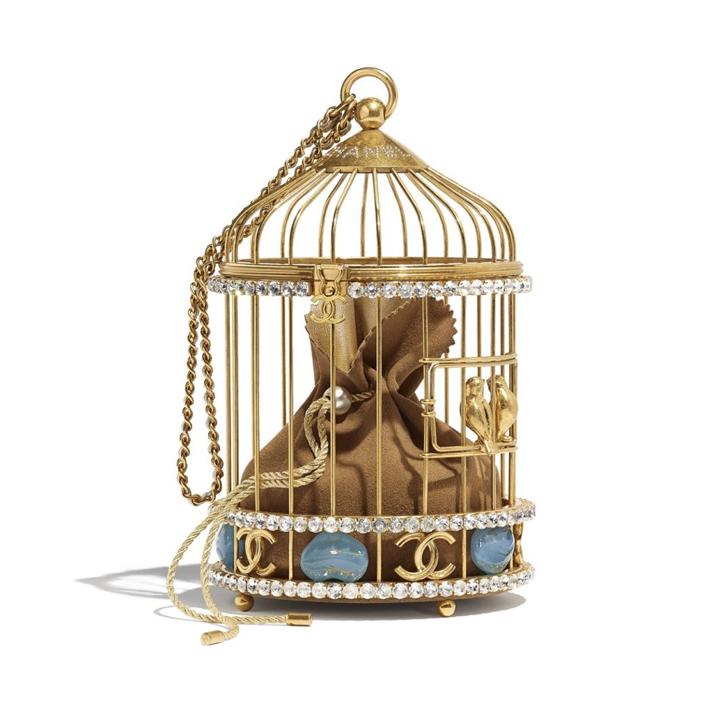 This bag is apparently modelled on Gabrielle Chanel’s gilded birdcage.