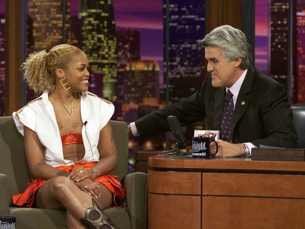 Singer Eve on The Tonight Show with Jay Leno, wearing a look styled by Alexander Allen. Photo: Getty Images