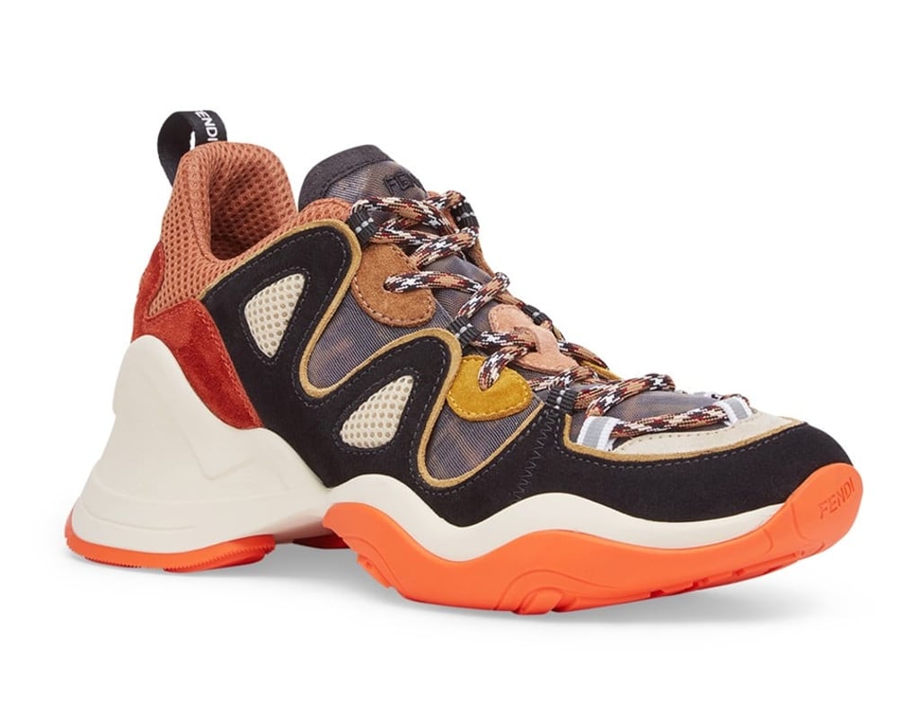 Fendi’s FFluid sneakers, crafted in calf leather and mesh fabric, feature a tongue with the FF motif. Photo: Fendi Fendi’s FFluid sneakers, crafted in calf leather and mesh fabric, feature a tongue with the FF motif. Photo: Fendi