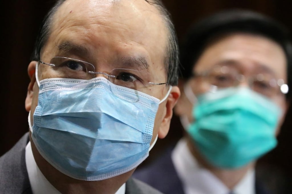 Chief Secretary Matthew Cheung (left) on Wednesday said the coronavirus outbreak situation in Hong Kong was under control. Photo: Dickson Lee