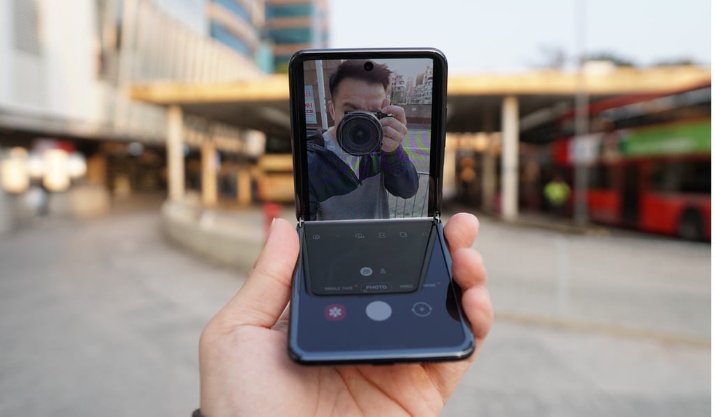 The hinge allows the top half of the screen to stay upright at various angles like a laptop. Photo: Ben Sin