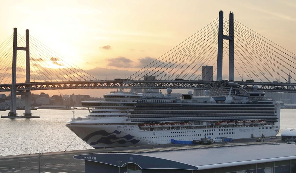 The coronavirus-hit Diamond Princess cruise ship in Yokohama, Japan. Photo: Kyodo The coronavirus-hit Diamond Princess cruise ship in Yokohama, Japan. Photo: Kyodo