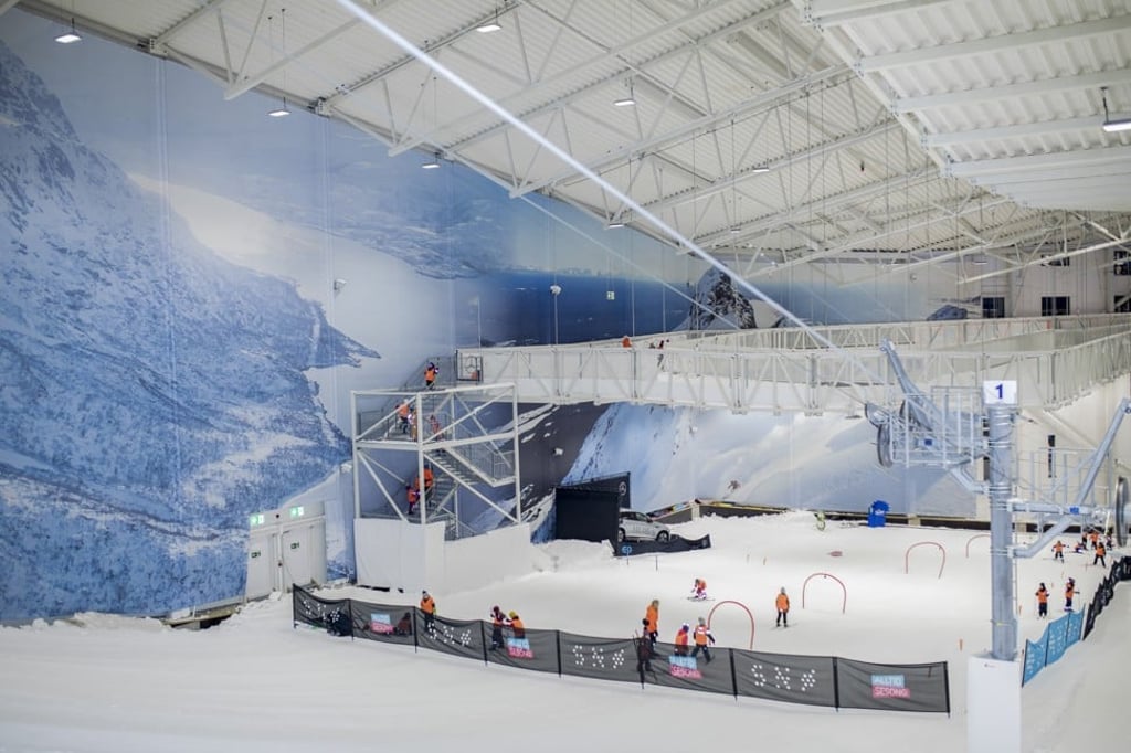 Children practise on the cross-country skiing course at the Sno indoor skiing resort. Photo: Odin Jaeger/Bloomberg Children practise on the cross-country skiing course at the Sno indoor skiing resort. Photo: Odin Jaeger/Bloomberg