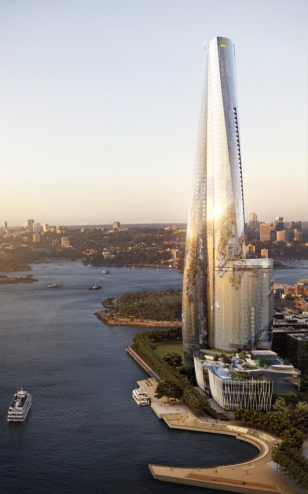 An artist’s impression of the Sydney harbourside gaming development that James Packer has championed for almost a decade.