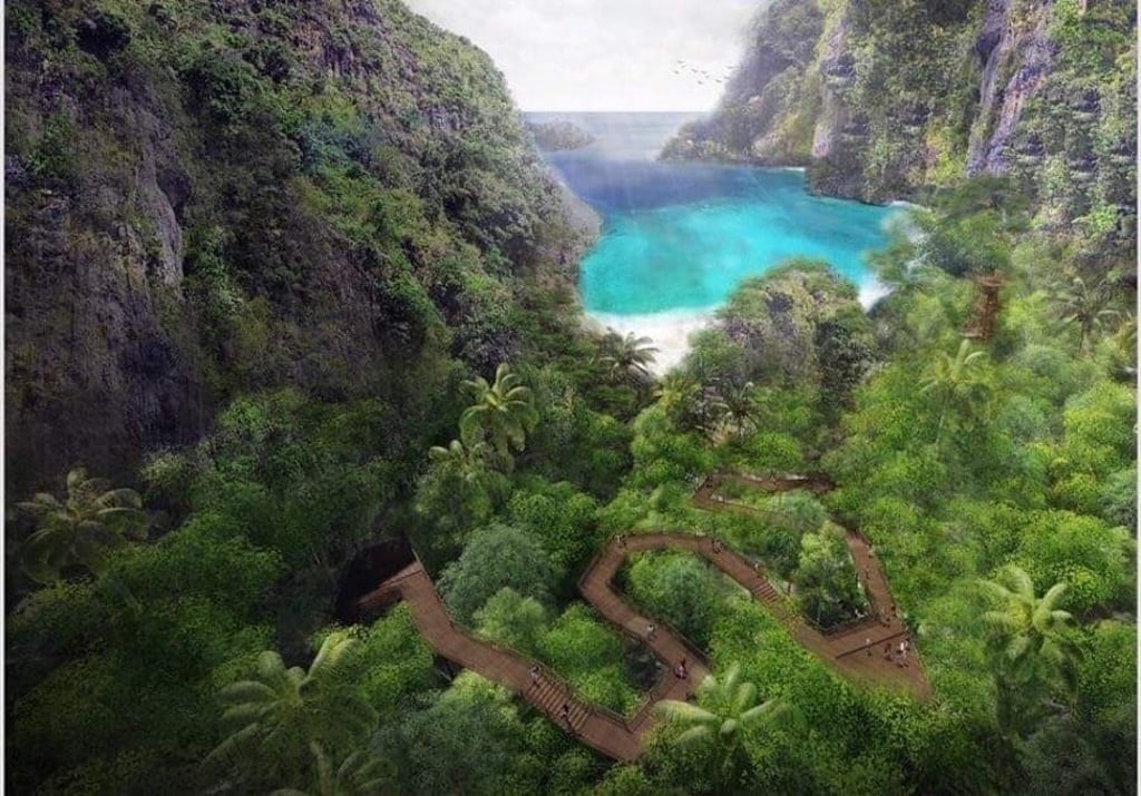 The proposed boardwalk linking the Loh Samah Bay pier with Maya Bay.