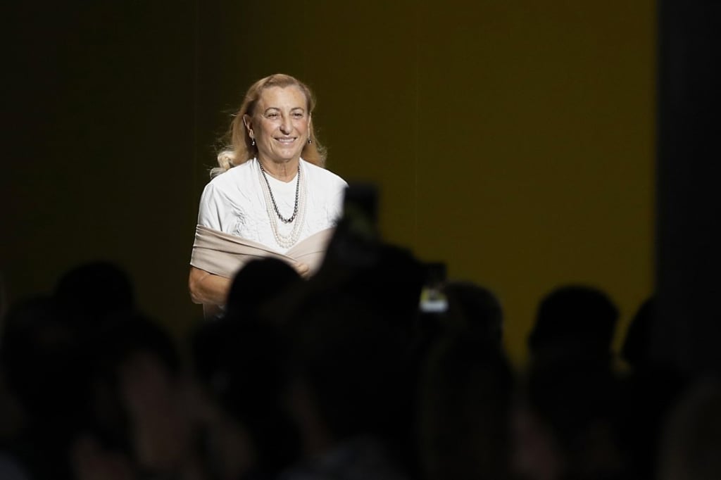 Italian designer Miuccia Prada presents her women’s 2019 spring-summer collection at Milan Fashion Week in September 2018. Photo: AP