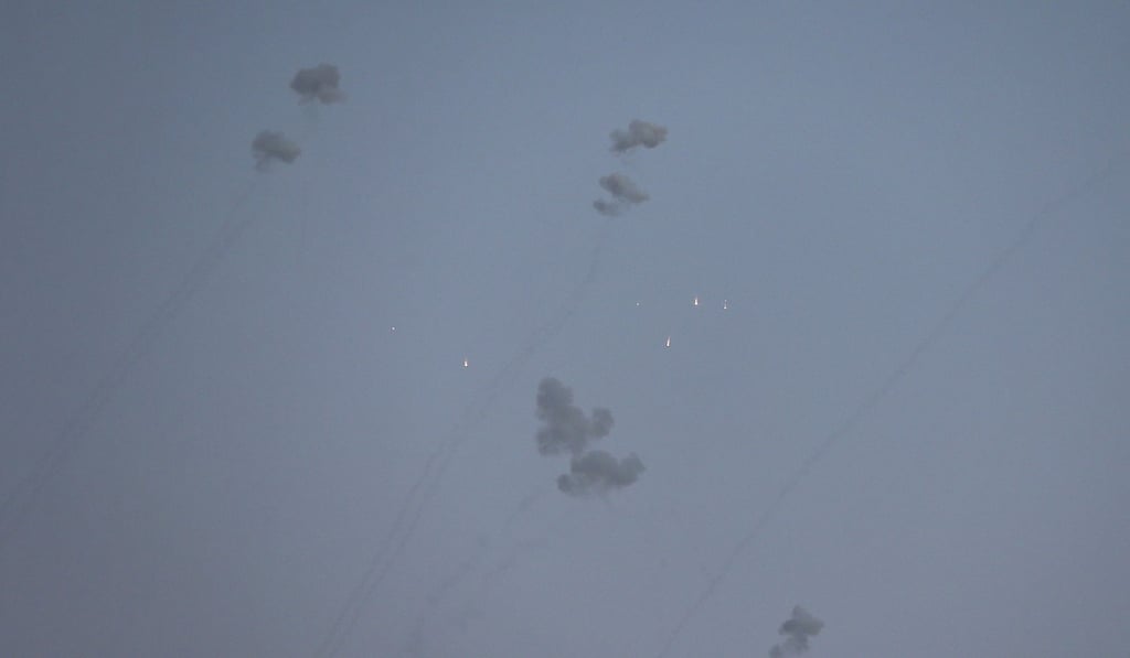 Israeli interception missiles from the Iron Dome defence system. Photo: AFP