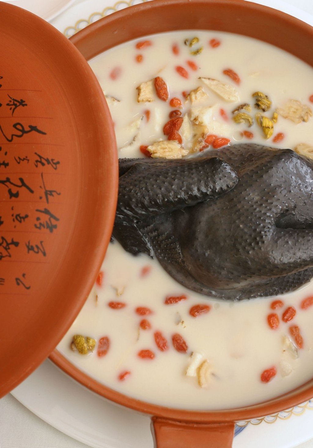 Chinese-style black chicken soup with Chinese herbs at Jade Garden in Tsim Sha Tsui.