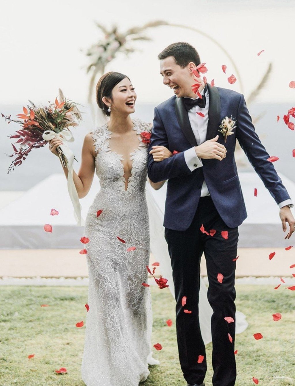 Emi Wong married Chad in Thailand. Photo: Handout