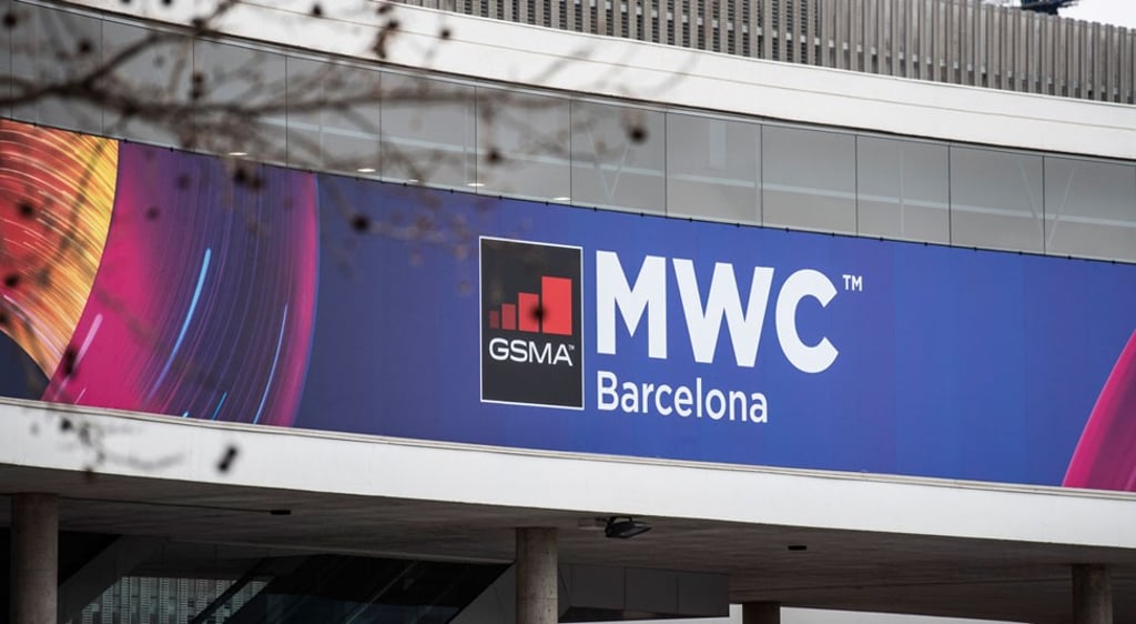 Outside the pavilion of the cancelled Mobile World Congress event in Barcelona, Spain. Photo: Getty Images