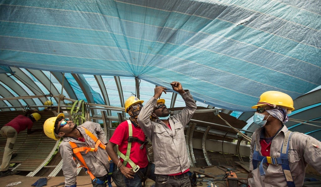 Construction workers in Singapore. Photo: AFP