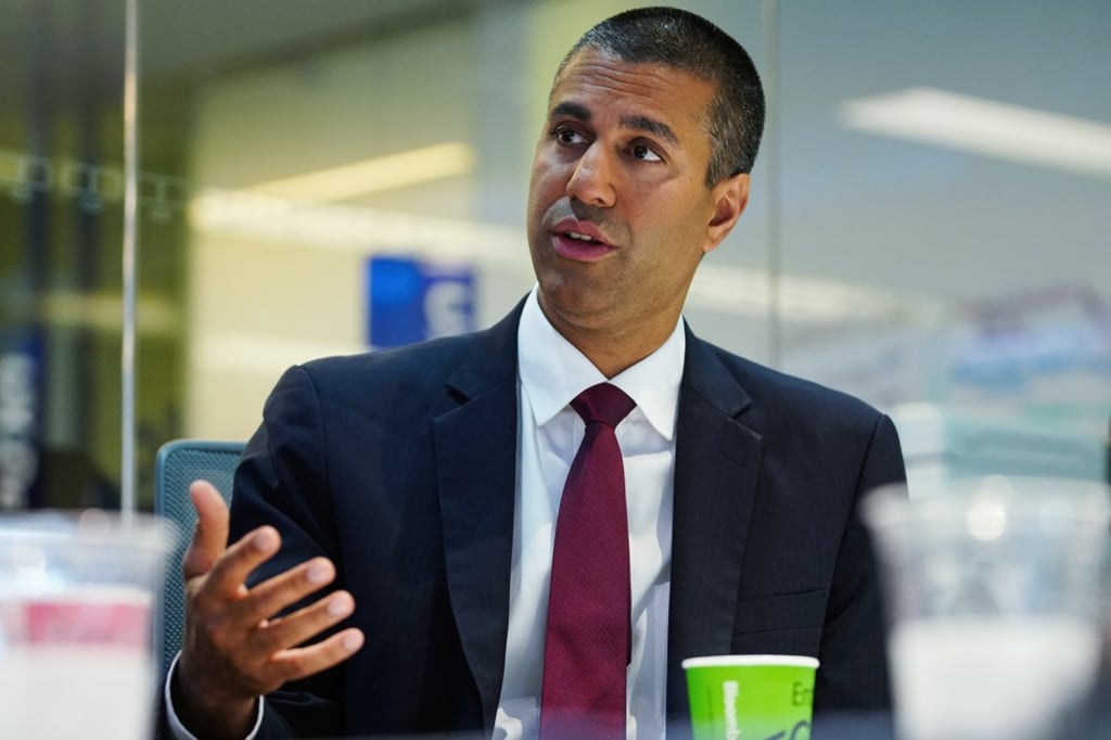 Ajit Pai, chairman of the Federal Communications Commission, expects the plan to acquire the airwaves from major satellite companies will help expand 5G services across the US as well as promote the country’s leadership in this field. Photo: Bloomberg
