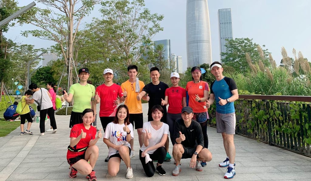 Students from Hong Kong Baptist University’s master of science in business management programme take a break while training for the annual extracurricular, endurance competition, the Asia-Pacific Business School Desert Challenge.