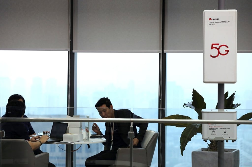 A 5G mobile station from Huawei Technologies is seen outside an exhibition in Bangkok, Thailand, in January of last year. Photo: Reuters