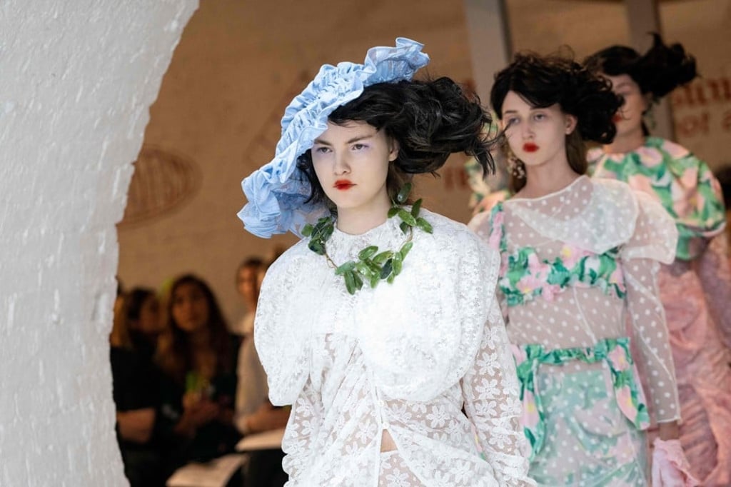 Creations by Yuhan Wang during London Fashion Week. Floral prints are in this season. Photo: AFP
