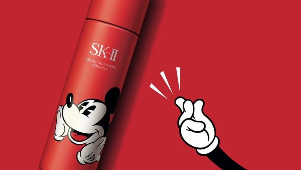 SK-II x Mickey Mouse presents the Pitera Essence bottle. Photo: SK-II
