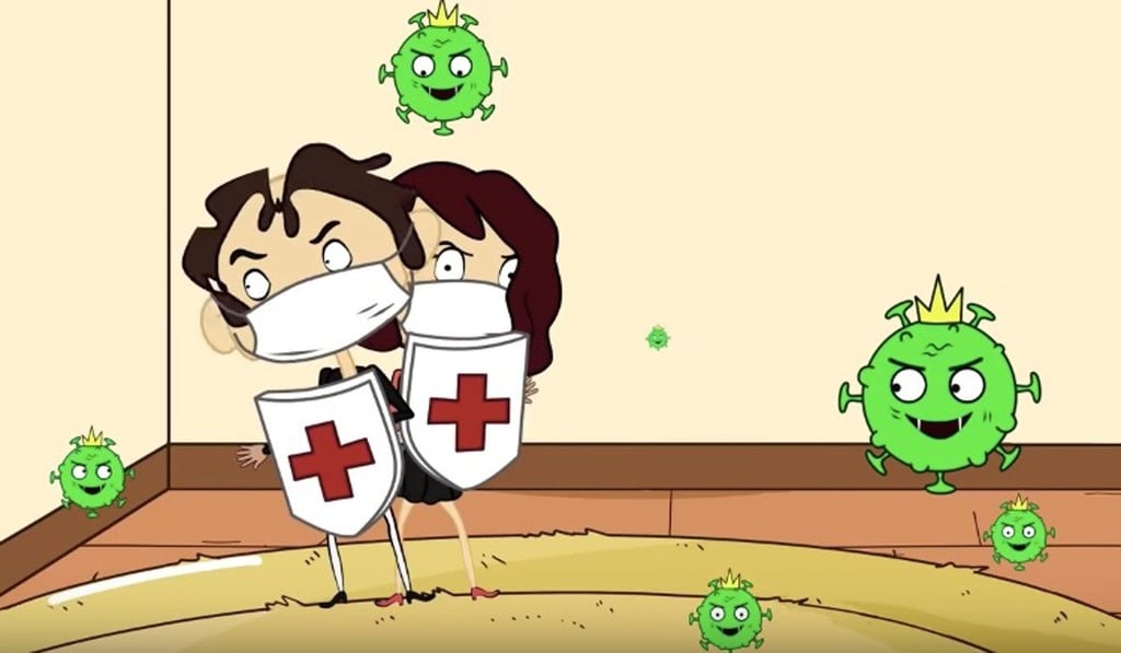 A screengrab from Vietnamese coronavirus song Ghen Cô Vy. Photo: YouTube