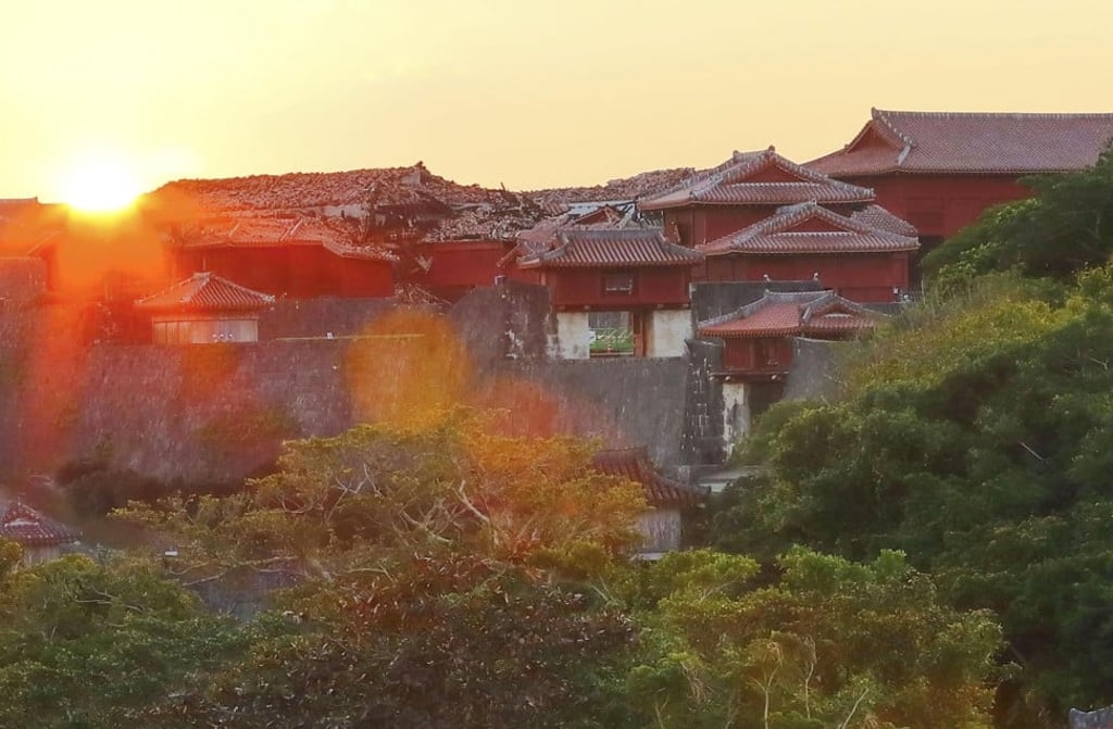The aftermath of the Shurijo Castle fire. Photo: Kyodo News