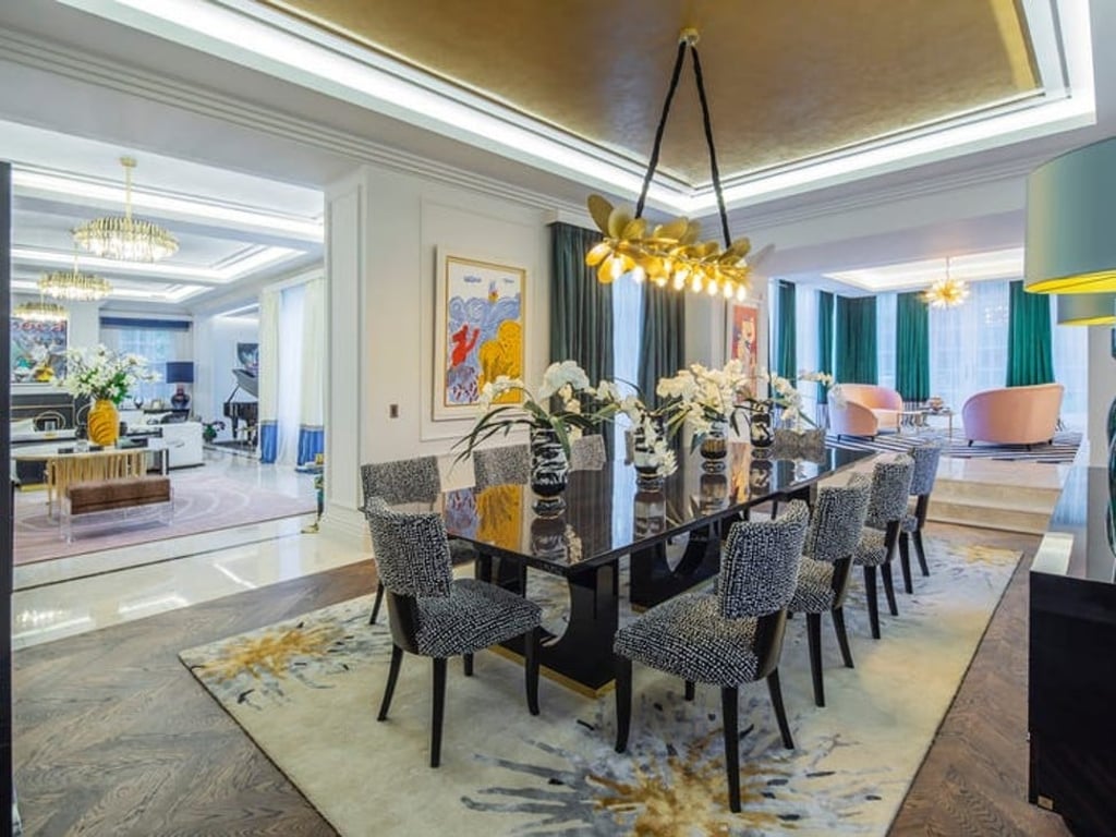 There’s a formal dining room that can seat at least 10 people. There’s a formal dining room that can seat at least 10 people.