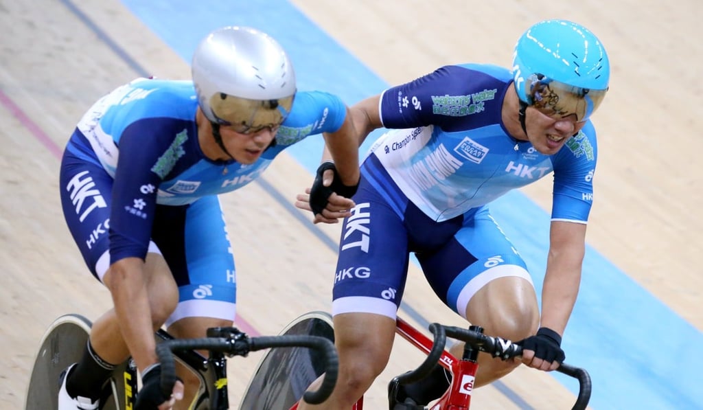 Leung Chun-wing (left) and his partner Cheung King-lok at the track World Cup series in Hong Kong. Photo: Felix Wong