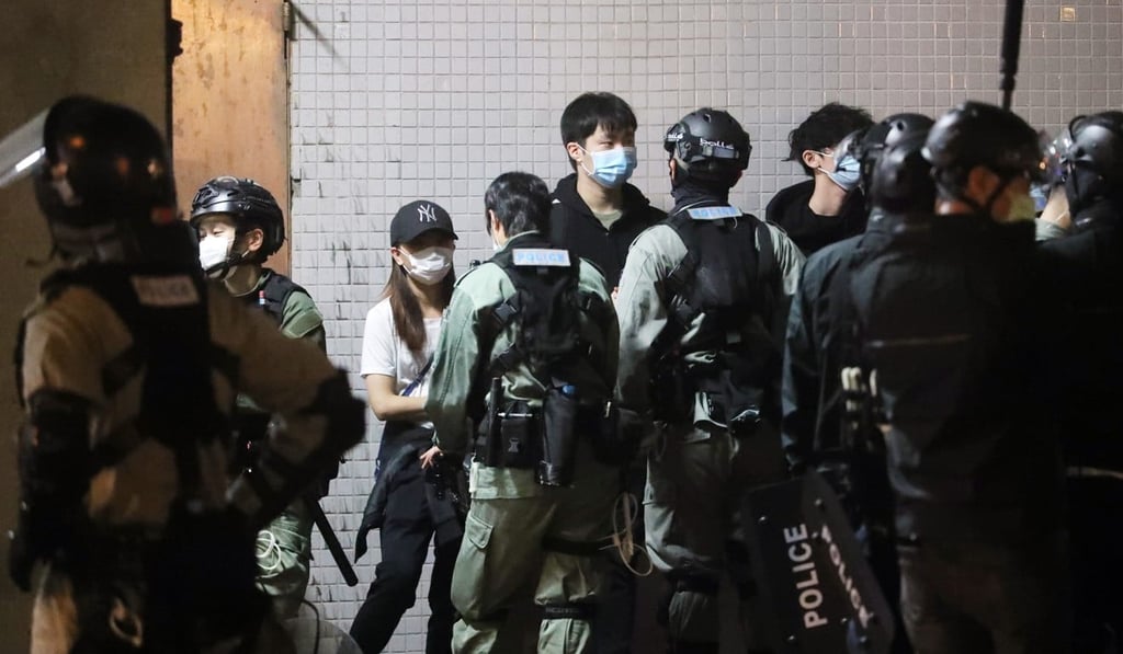 Police searched those who attended the vigil in Tseung Kwan O. Photo: Edmond So