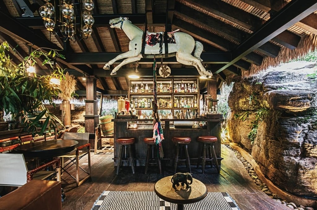 The Landing Zone bar, where guests arrive off the zip line. Photo: Shinta Mani Wild The Landing Zone bar, where guests arrive off the zip line. Photo: Shinta Mani Wild