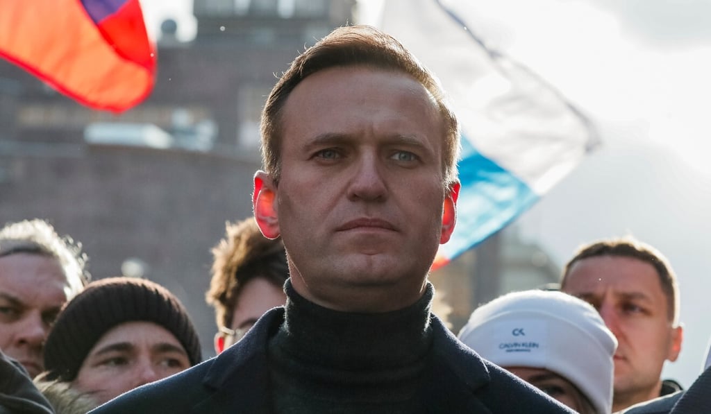 Russian opposition politician Alexei Navalny at a rally in Moscow in February. Photo: Reuters