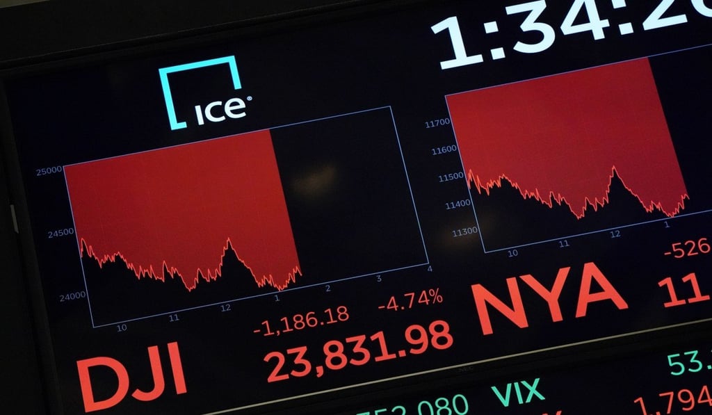 US stocks entered bear-market territory on Wednesday, with losses accelerating after the World Health Organisation declared the coronavirus a global pandemic. Photo: AFP US stocks entered bear-market territory on Wednesday, with losses accelerating after the World Health Organisation declared the coronavirus a global pandemic. Photo: AFP