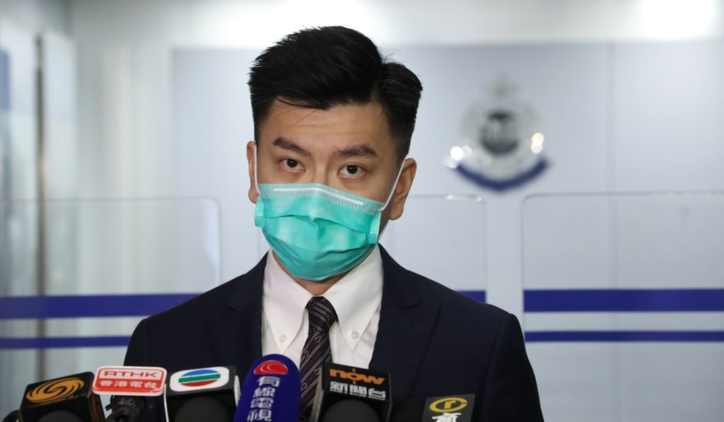 Superintendent Raymond Chou briefs the media on Wednesday’s operation, in which seven people were arrested. Photo: Dickson Lee