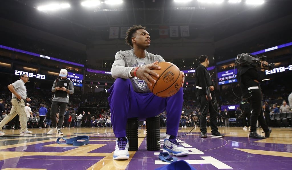 Sacramento Kings guard Buddy Hield waits for a game that never starts. Photo: AP