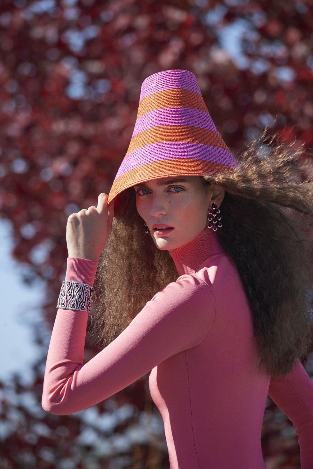Givenchy jumper, HK$8,590; Chopard earrings, price on request; Eric Javits hat, HK$5,900. Photo: Mark Squires