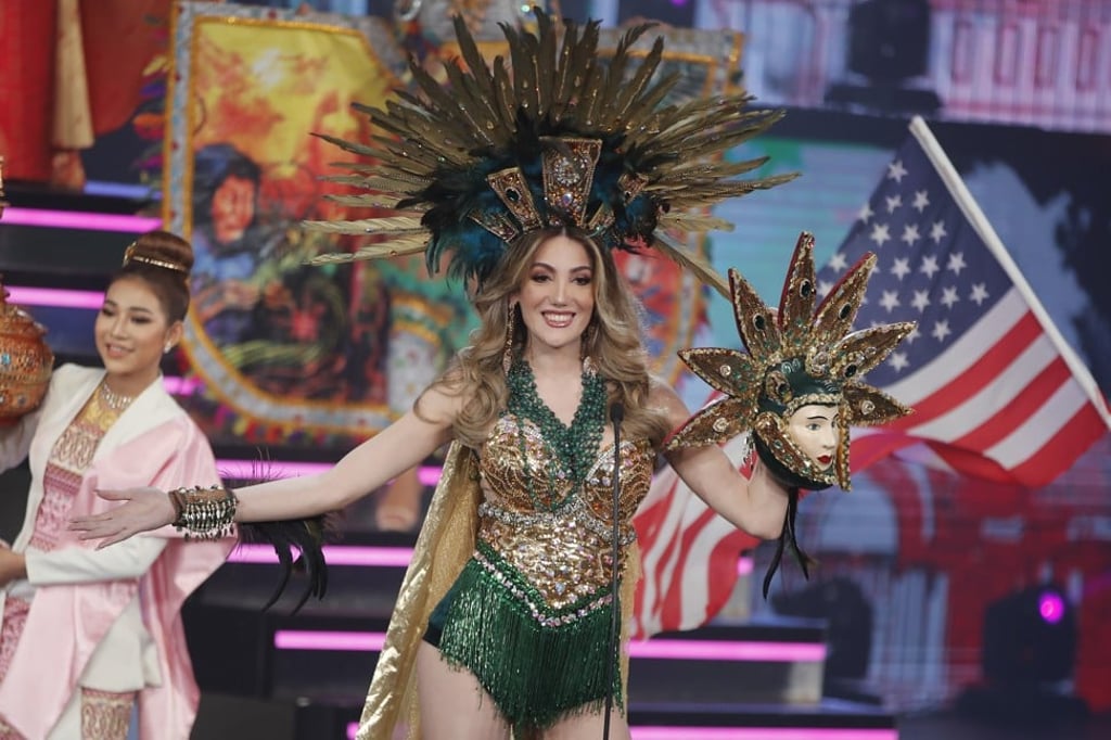 Miss Mexico, Valentina Fluchaire, walks in her national costume during the Miss International Queen contest in Pattaya, Thailand. Photo: EPA