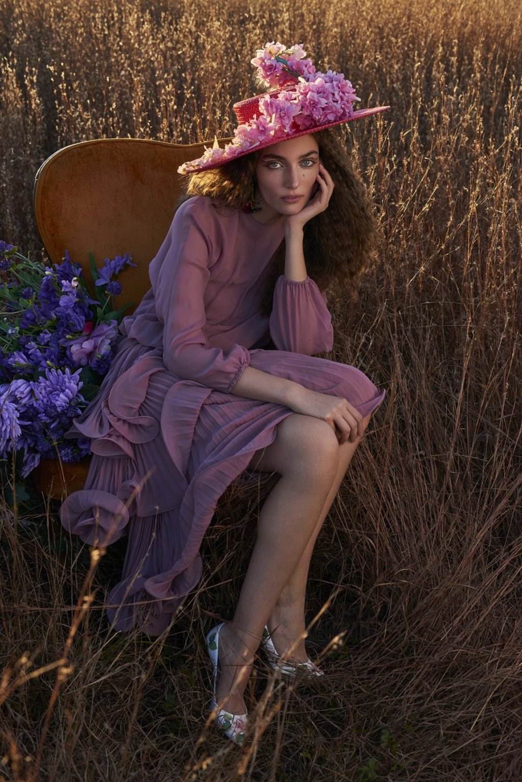 Gucci dress, HK$54,800; Eric Javits hat, HK$10,180; Dolce & Gabbana shoes, HK$7,900; Lele Sadoughi earrings, price on request. Photo: Mark Squires