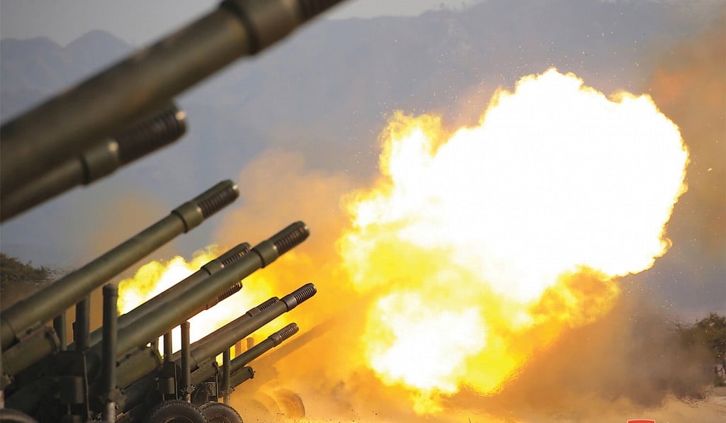 The artillery fire competition between units of the Korean People's Army Corps earlier this month. Photo: Reuters The artillery fire competition between units of the Korean People's Army Corps earlier this month. Photo: Reuters