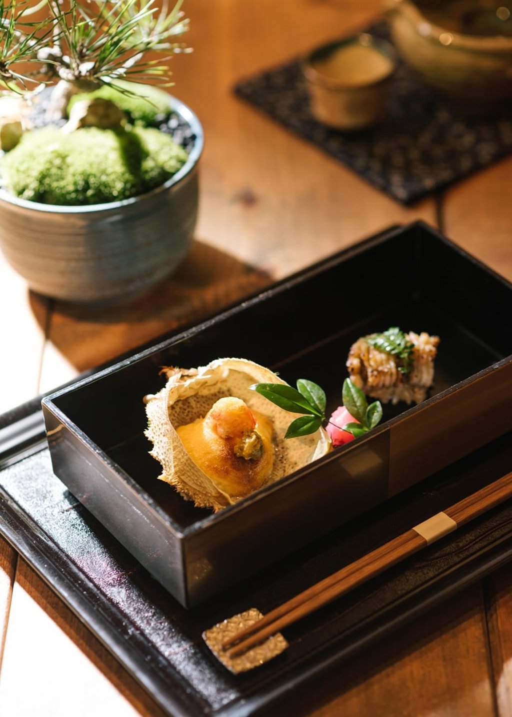 Dishes at Kaiseki Den by Saotome are made with fresh seasonal produce imported from Japan.