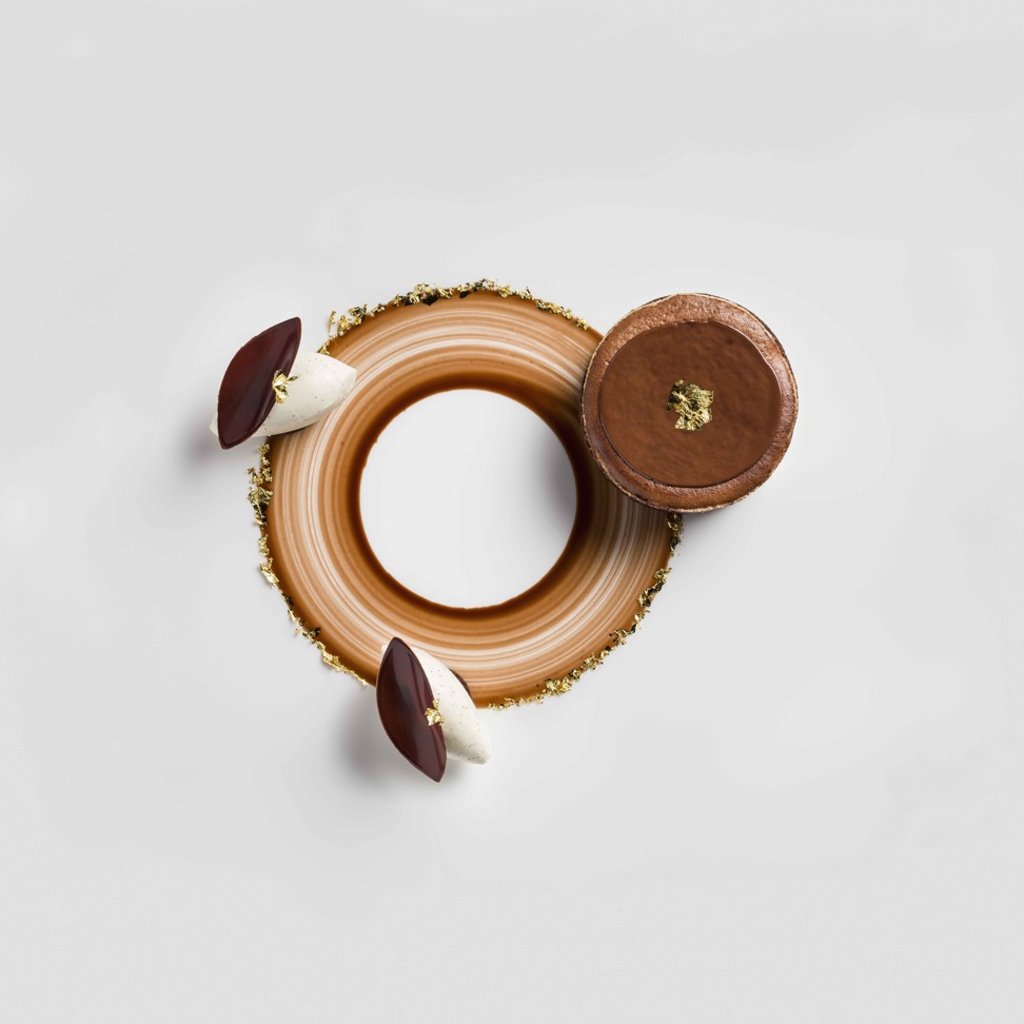 Sakanti Bali chocolate tart soufflé with Bora-Bora vanilla cream.