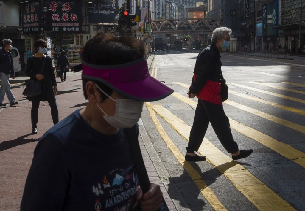 Hong Kong’s usually crowded shopping district Causeway Bay stands nearly empty on February 26. Photo: SCMP / Nathan Tsui