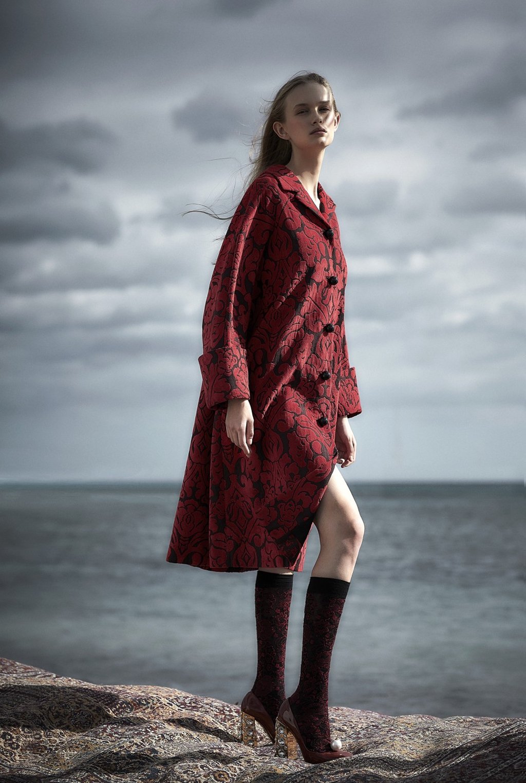 Erdem coat, HK$49,200; Dolce and Gabbana socks and shoes, prices on request. Photo: Kate Davis-Macleod