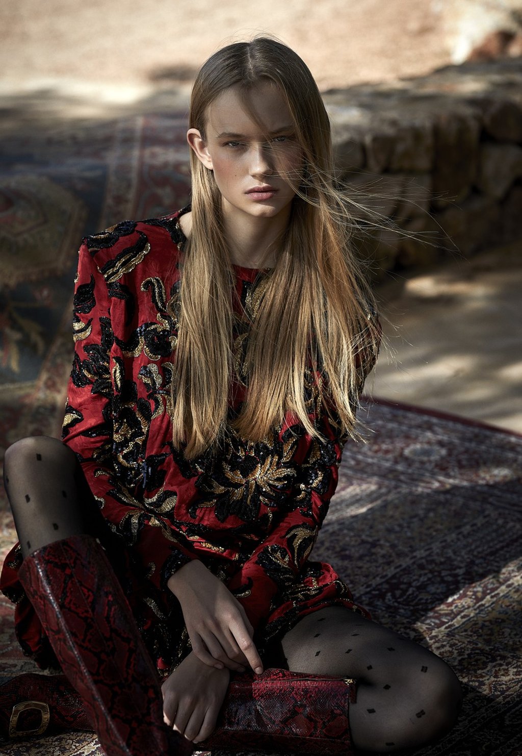 Saint Laurent by Anthony Vaccarello dress, HK$170,000, stockings, price on request; Erdem boots, price on request. Photo: Kate Davis-Macleod