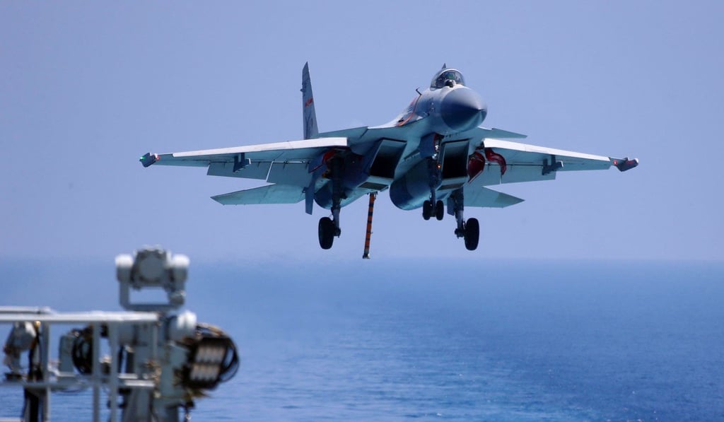 Some of the aircraft carrier-based J-15 fighter jets already have the new coatings. Photo: AFP