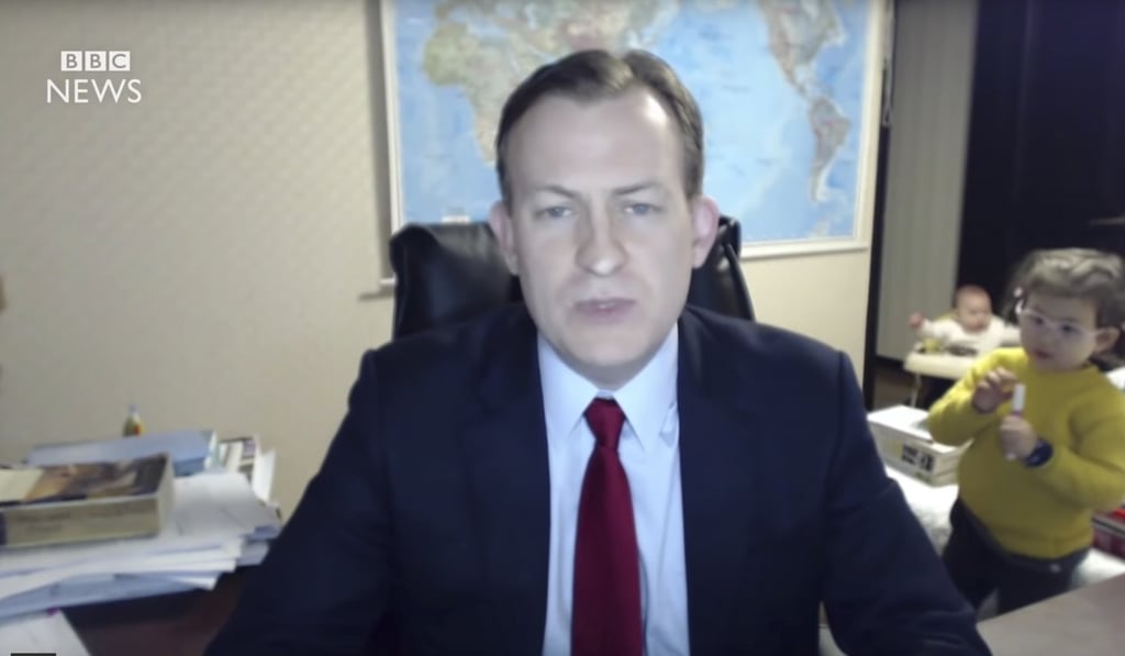 Try to avoid what happened to the ‘BBC dad’. Photo: BBC World Service