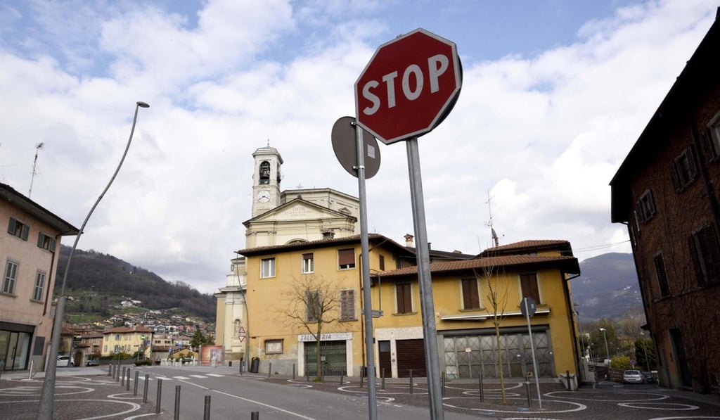 The deserted streets of Nembro. Photo: EPA
